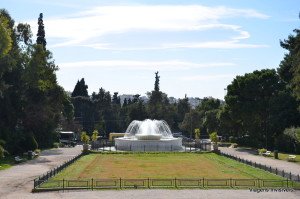 fonte no Zappeion, Jardim Nacional, Atenas, Grécia