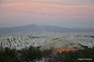 Vista do fundo do Licavitos, Atenas, Grécia