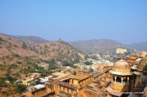 Vista de uma das torres do Amber Fort, Jaipur, Índia