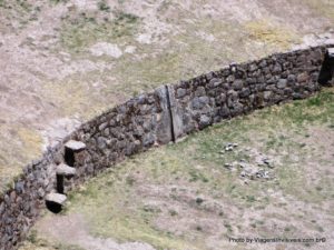 Detalhe das escadas incas, Moray, Vale Sagrado, Peru