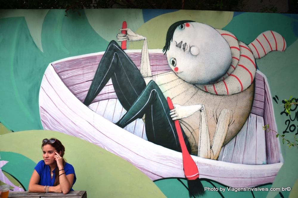 Dentro do bar também tem grafite, Wynwood, Miami