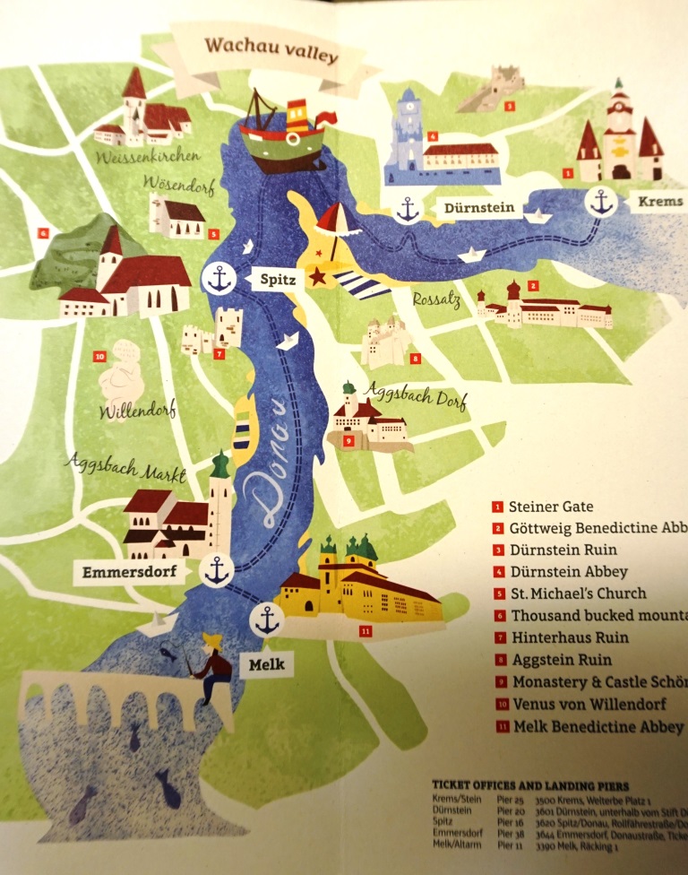 Mapa do trajeto de barco