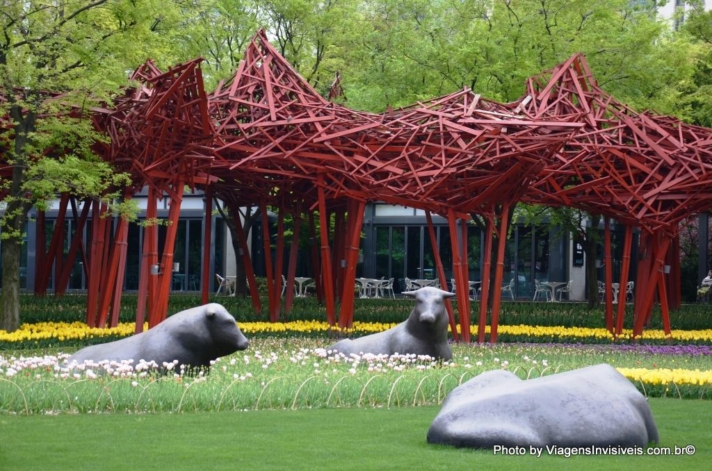 Bufalos na Grama no Museu de História Natural, Xangai, China
